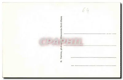 Chamonix-Mont-Blanc — Miasto i lodowiec Bossons — G. Tairraz, fot. Chamonix-Mont-Blanc — Rewers