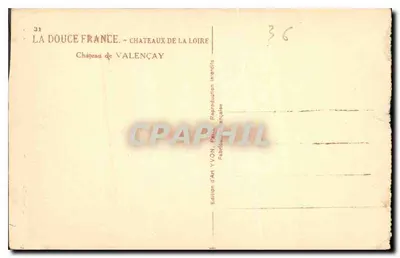 Kasteel van Valençay — Uitgever Yvon, n°31 — Achterkant