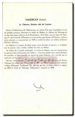 Valençay (Indre) — O Castelo (Torre de defesa lado da entrada) — Coleção da Solução Pautaubege, 3ª Série — Verso