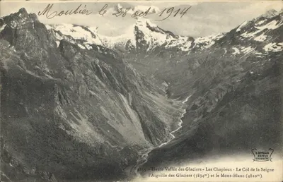 Alta Vale dos Glaciares — Les Chapieux — O Col da Seigne — Mont-Blanc — E. Reynaud, Editor, Chambéry