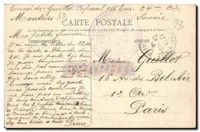 Alta Vale dos Glaciares — Les Chapieux — O Col da Seigne — Mont-Blanc — E. Reynaud, Editor, Chambéry — Verso