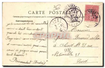 Valençay - Zamek, strona południowa — B.F.A., Paryż 26 — n° 15 — Rewers