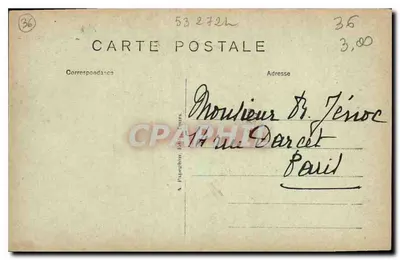 Antieke ansichtkaart Chateauroux Indre Kerk van Sint Andreas Gezicht — Achterkant