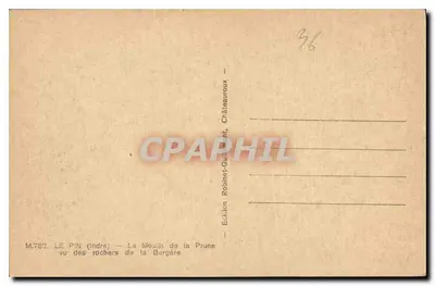 Le Pin (Indre) — O Molino da Bargère visto dos rochedos de Châteaumont — Verso