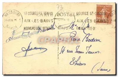 Aix-les-Bains — Le Sierroz i Dent-du-Chat — Wyd. G. Vasse, Lith. Journaux — Rewers