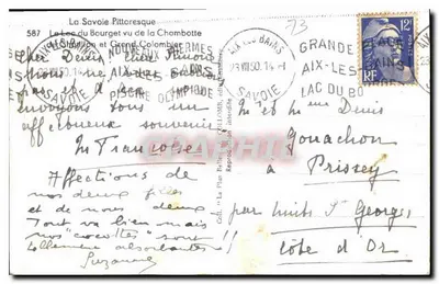 Jezioro Bourget z Chambotte — Grand Colombie — wydawca Gîmy — Rewers