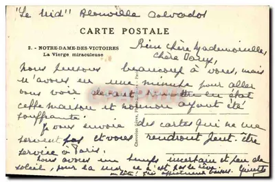 Notre-Dame-des-Victoires — Niepokalana Pani — Chevallon Frères, Paryż — Rewers