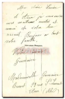 Casal abraçado — decoração floral — Joséph Paris n°2118 — Verso
