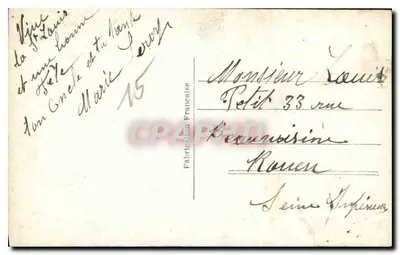 Młoda kobieta uśmiechnięta — trzymająca bukiet róż — wydane przez DIX PARIS 2230 — Rewers