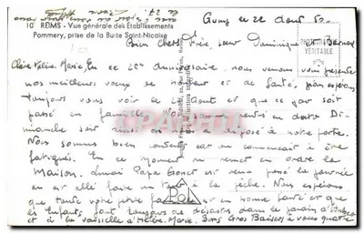 Reims - Allgemeiner Blick auf die Einrichtungen von Pommery, aus der Butte Saint-Nicolas genommen — P.L. (Verlag) — Rückseite