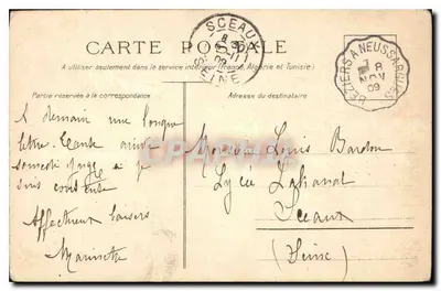 Niños sobre un caballo cruzando un río — B. Sirven, Imp. Édit. Touguise, París, n° 5.504 — Reverso