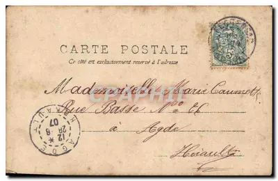 Deux femmes et un homme — scène de jardin — éditeur D.P. (D.P. imprimé en bas à droite) — Verso