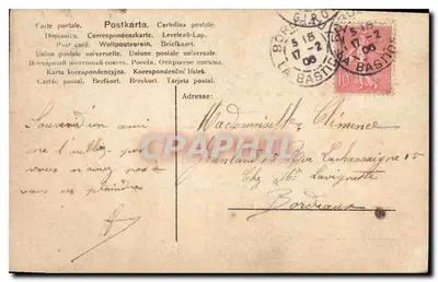 Retrato de una mujer — época 1900 — editor SRG, n° 4454 — Reverso