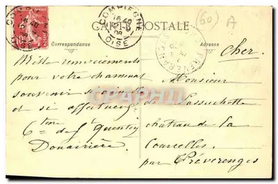 Zamek w Compiègne — Widok z Parku — Wydawca anonimowy, nr 6 — Rewers