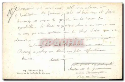 Vista de Cautal — Croix de Maizone — editor RP, n° 114 — Verso