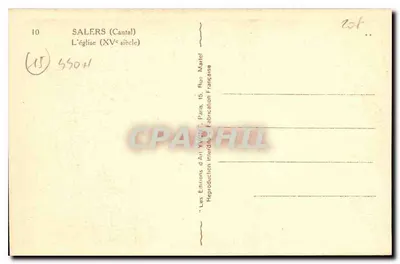 Salers (Cantal) — A Igreja (século XV) — Les Éditions d'Art XVIII, Paris — Verso