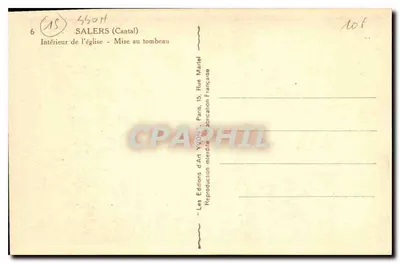 Salers (Cantal) — Interno della chiesa - Mise au tombeau — Les Éditions d'Art Yvon, Parigi — Verso