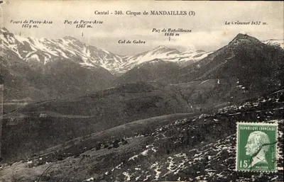 Cantal - 340. Circuito de MANDAILLES (3) — vista dos picos nevados — editor não visível