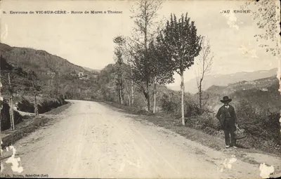 Ao redor de VIC-SUR-CÈRE — Estrada de Muret a Thiezac — Lib. Bauprel, Saint-Oéré (Lot)