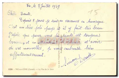 Le Pas de la Cère — Auvergne — ARGRA — Verso
