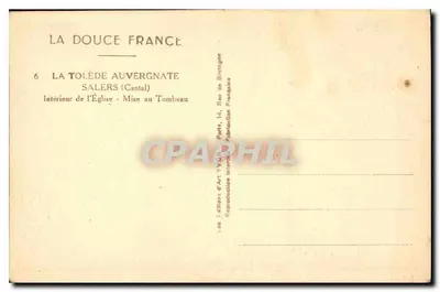 Deposição no Túmulo — Salers (Cantal) — Ed. d'Art Y.C. Paris — Verso