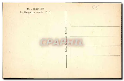 Panny Maria z koroną — Lourdes — Wydawnictwo P. Ducet — Lourdes — Rewers