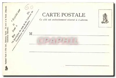 Castello di Chantilly — Statua del Connestabile Anne de Montmorency — Editore Raphael Tuck & Fils Ltd, Collezione Chantilly, n°60 — Verso