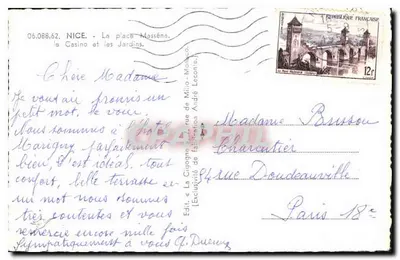Nice — plac Masséna — widok z powietrza — La Cigogne — Rewers