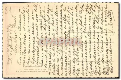 Wodospad Luchon — Héliogravure 'Elfe' — Hélio 15 — Rewers