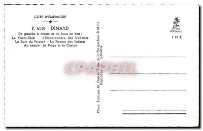 Dinard — Północna Pobrzeże — Wydawca Emgé, nr 4110 — Rewers