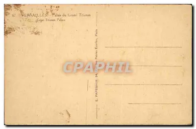 Versailles — Palazzo del Grand Trianon — Editore E. Papeghin, Parigi — Verso