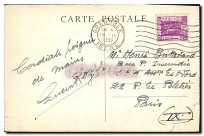 Grenoble — Ogólny widok i łańcuch Alp — G.A.V. n°08 — Rewers