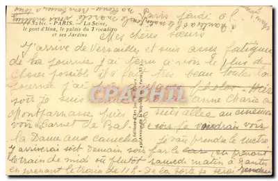Paris - O Palácio do Trocadéro e o ponte de Iéna — Éditions d'Art Jan, n° 32 bis — Verso