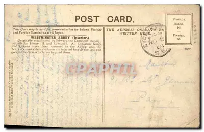 Abbazia di Westminster, Coro Est — Londra — editore The London Stereoscopic Company — Verso