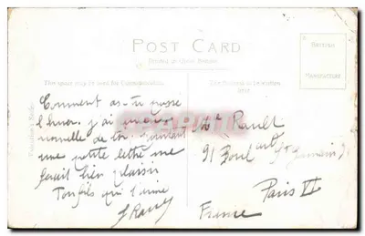 Bilhete postal antigo de Falmouth de Trefusis — Verso