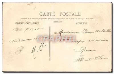 Paris — Quai da Prefeitura — C. J. 138 — Verso