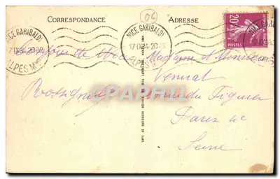Nice — A Praia, a Promenade des Anglais e os Hotéis — Editor Ellion, n° 379 — Verso