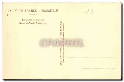 Marseille — Het monumentale trapgezelschap — Artistieke uitgave YVON — Achterkant