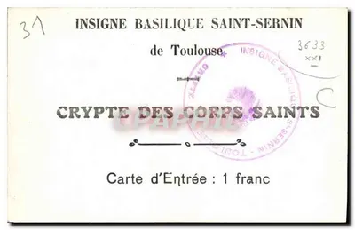 Basílica de São Sernin — Cripta dos Corpos Santos — Insignia da Basílica de São Sernin — Verso