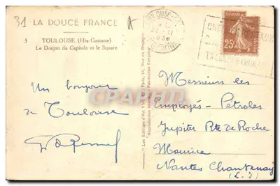 Donjon Kapituły i plac — Toulouse — Wyd. YVC, Paryż, nr 34 — Rewers