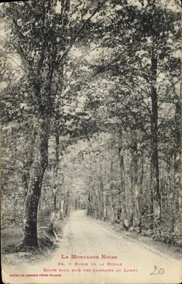 A Montanha Negra — Estrada sob floresta dos Cammazes ao Lampy — Fot. Pix Labouhne Frères Toulouse