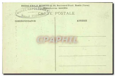 Ajaccio - Muzeum Fesch - Generał Bonaparte — J. Moretti — Rewers