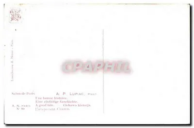 Crianças e duende — cena bucólica — A. P. LUPIAC, Salon de Paris N° 80 — Verso