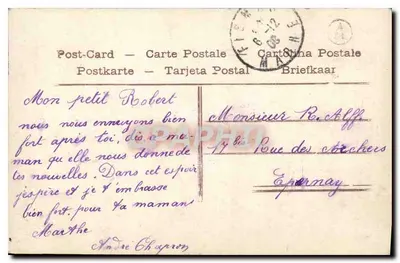 Menina com buquê de rosas — Gage d'amitié — Lemairé, Paris, n° 4347 — Verso