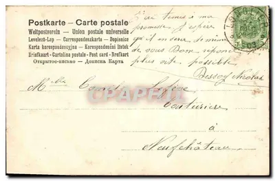 Pary zimą — Cupidon obserwator — wydawca nieznany, n° 1479 — Rewers