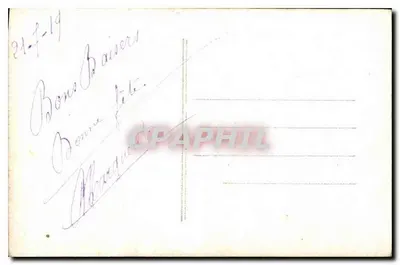 Jovem mulher com rosas — cena de jardim — postal colorido — Verso