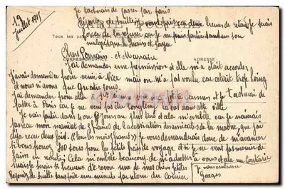 Frau mit geschmücktem Hut — Berglandschaft — Georges Rouy, 5. Genie, Kompanie 215, Postsektor 99, 6. Eskadron — Rückseite