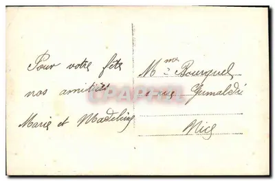 Jonge vrouw in jurk met versieringen — Gelukkig verjaardag — d.K. 9148 — Achterkant