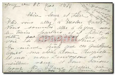 Kobieta w stroju antycznym — Urodziny — Ręczna kartka pocztowa — Rewers
