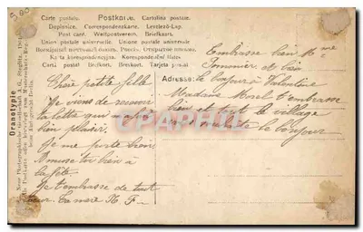 Moeder en dochter — affectieve scène — Oranotypie G. Sieglitz Berlin, n°479/2 — Achterkant